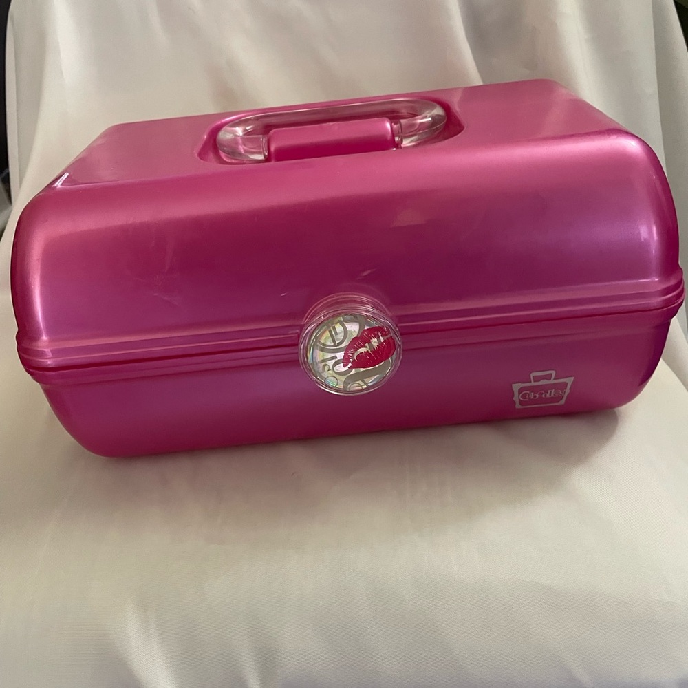 Vintage 90s Caboodles Large Pink Makeup Vanity Cosmetics Box Carrying Case